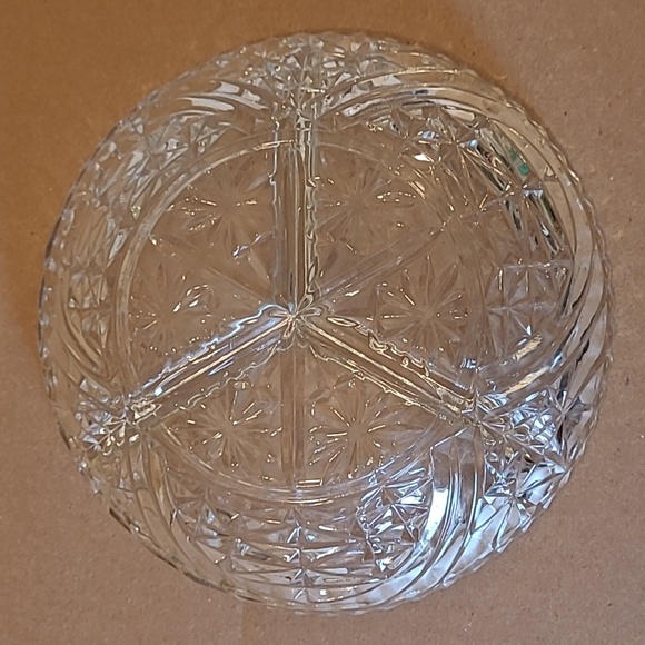 VINTAGE Clear Glass Divided Dish or Trinket Tray - Picture 5 of 8